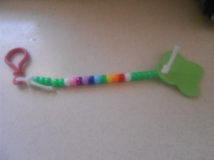 This is how the keychain looks when completed. I hope the girls want to put these on their backpacks!