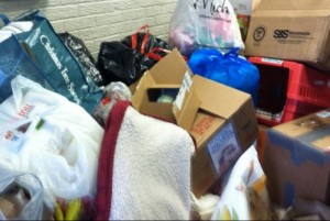 Just some of our donations.  Photo by Hannah Gold