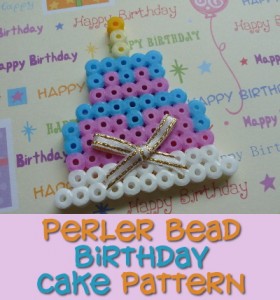 Make a perler bead birthday cake to celebrate Girl Scout Week!