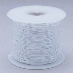 White Elastic Cord 100yd - Medium