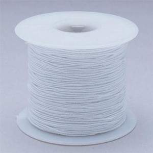 White Elastic Cord 100yd - Medium 