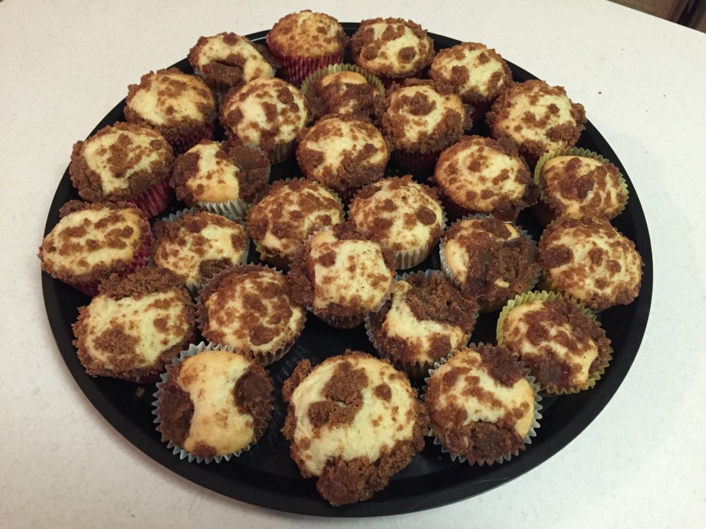 My Cadette troop baked these cinnamon swirl muffins and more for our Girl Scout December community service project.
