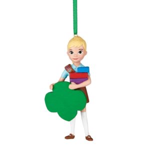 Here is another Brownie Girl Scout Christmas ornament. You may be able to personalize the trefoil with a gold or silver Sharpie.