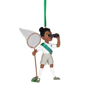 This Junior Girl Scout ornament features a girl who is outdoors-just like Juliette would have wanted!