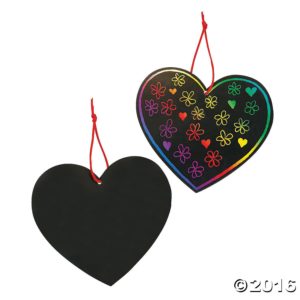 Scratch off hearts for Valentine's Day crafts for your class party or Girl Scout troop.