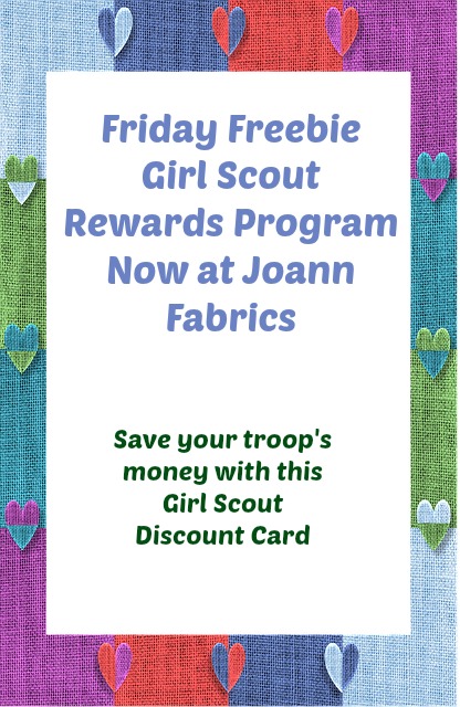 Leaders ave 15% on all eligible troop purchases with the new Girl Scout Reward Program at Joann Fabrics