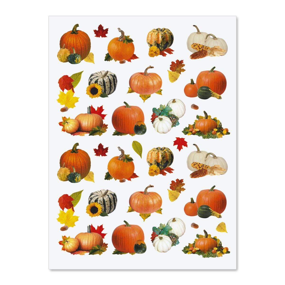 Pumpkin fall stickers for Thanksgiving cards