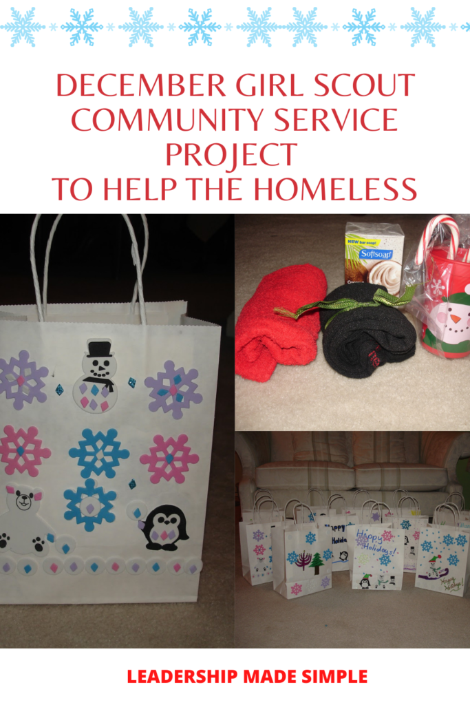 December Girl Scout Community Service Project  to Help the Homeless