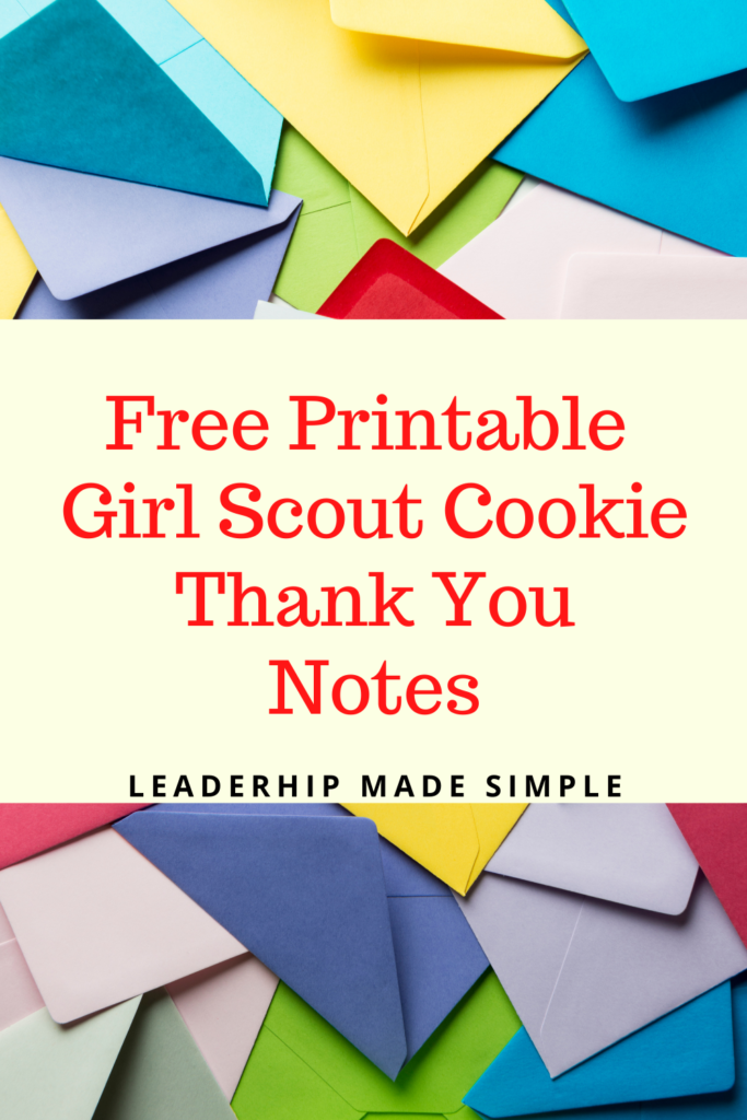 Free Printable Girl Scout Cookie Thank You Notes