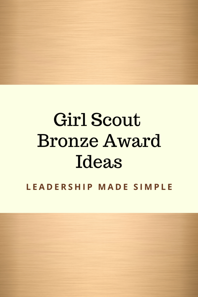 Girl Scout Bronze Award Ideas