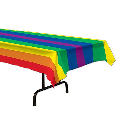 Rainbow table cover sets the table for your Girl Scout Bridging ceremony