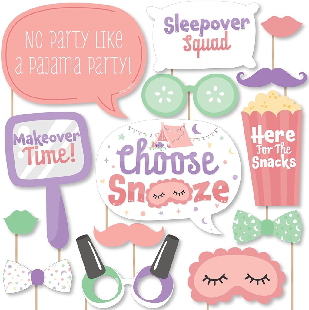 slumber party photo booth kit