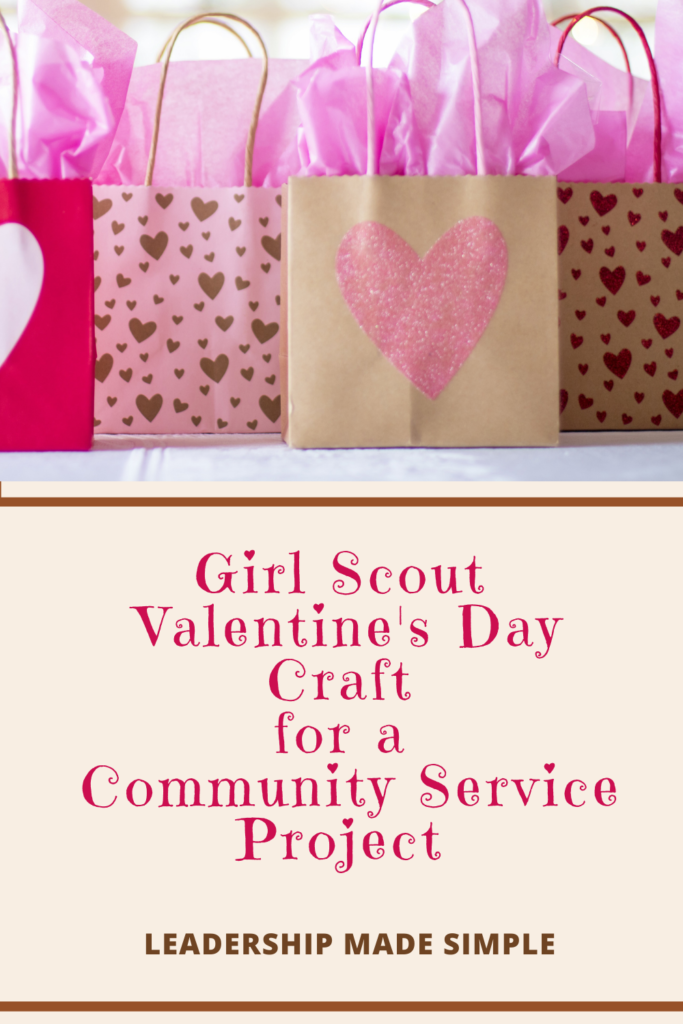 Girl Scout Valentine's Day Craft for a Community Service Project