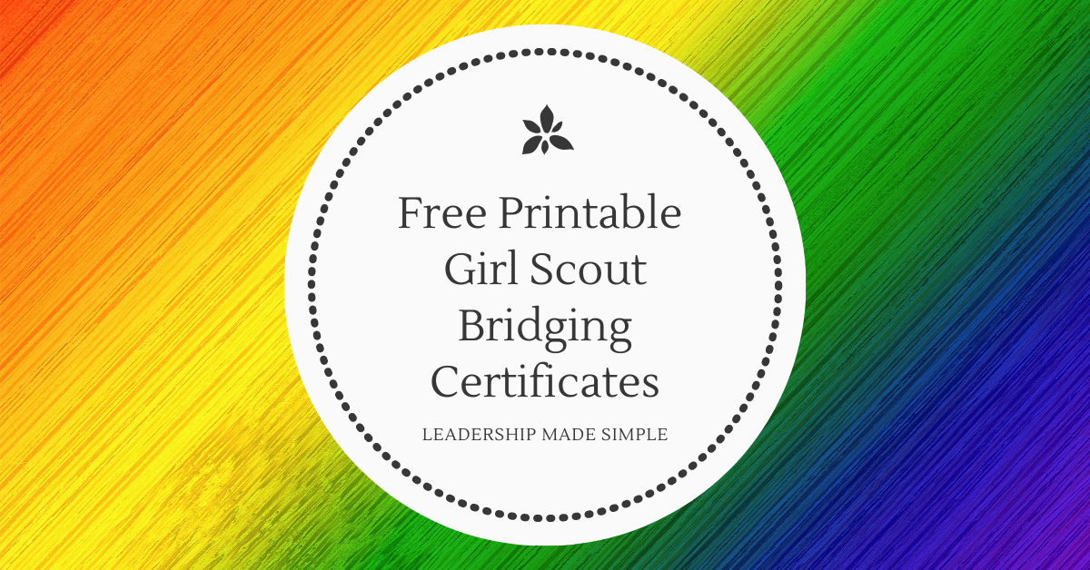 Friday Freebie-Free Printable Girl Scout Bridging Certificates