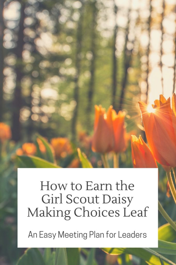 How to Earn the Daisy Girl Scout Making Choices Leaf