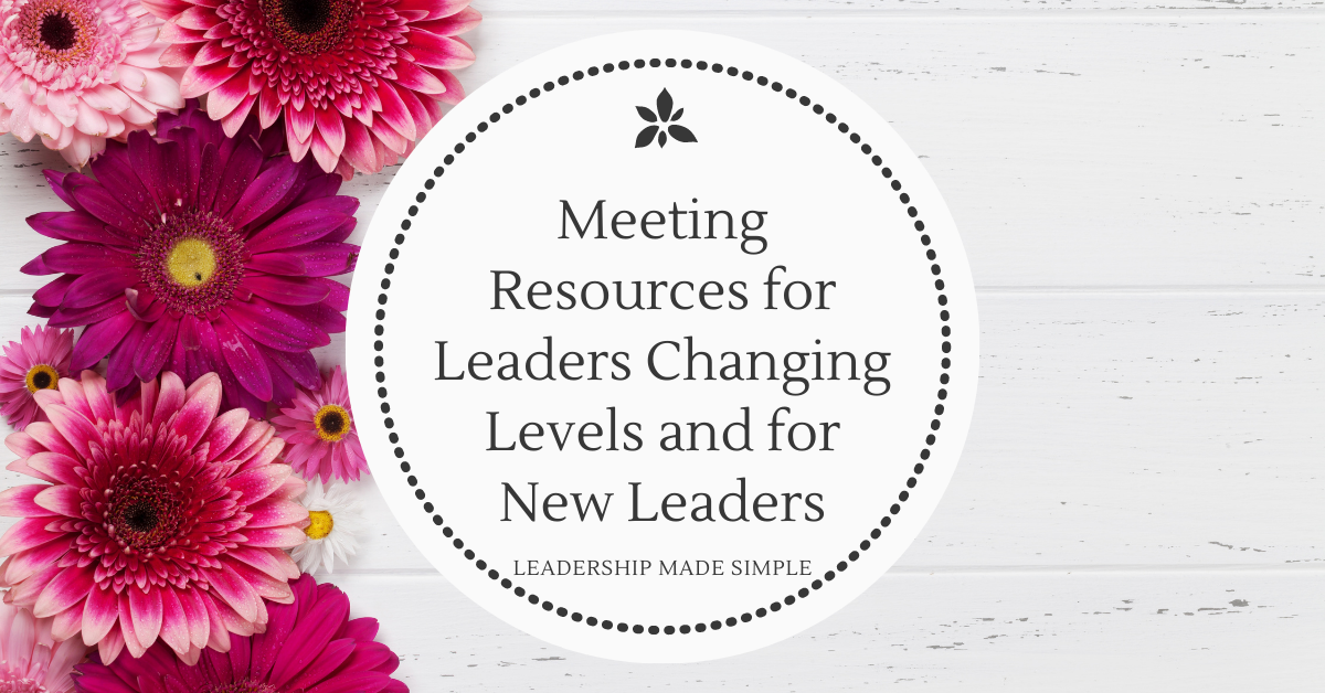 Meeting Resources for Leaders Changing Levels and for New Leaders