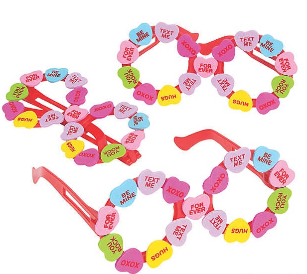 Conversation Heart Glasses are fun to wear at your Conversation Hearts party. They also make a great favor.