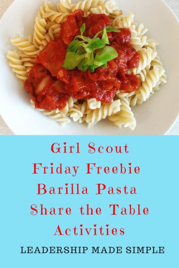 Friday Freebie Barilla Pasta Share the Table Activities