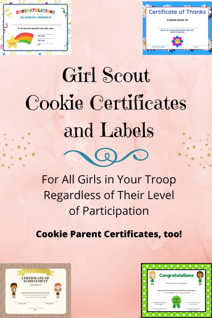 Girl Scout Cookie Certificates and Labels