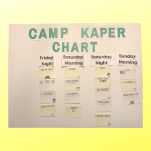 Easy Girl Scout Camping Kaper Chart - Troop Leader