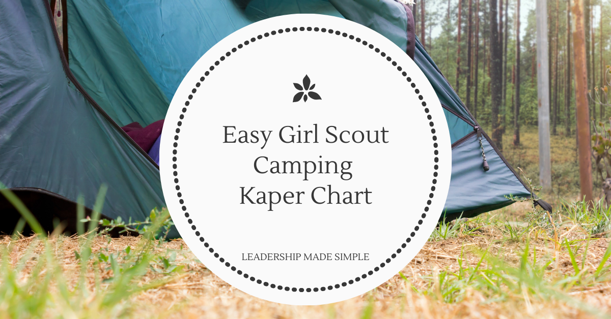 Easy Girl Scout Camping Kaper Chart