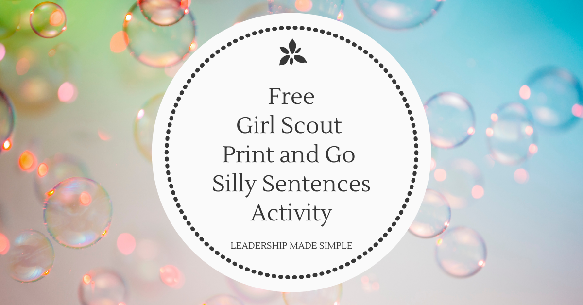 Friday Freebie Girl Scout Print and Go Silly Sentences Activity