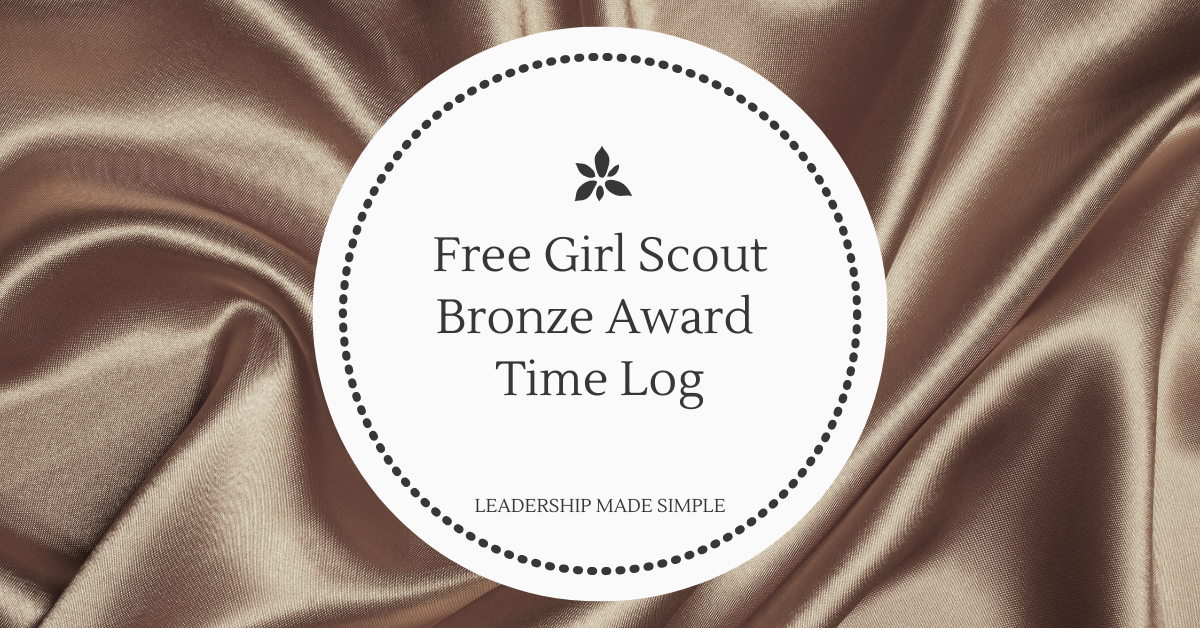 Free Girl Scout Bronze Award Time Log Friday Freebie