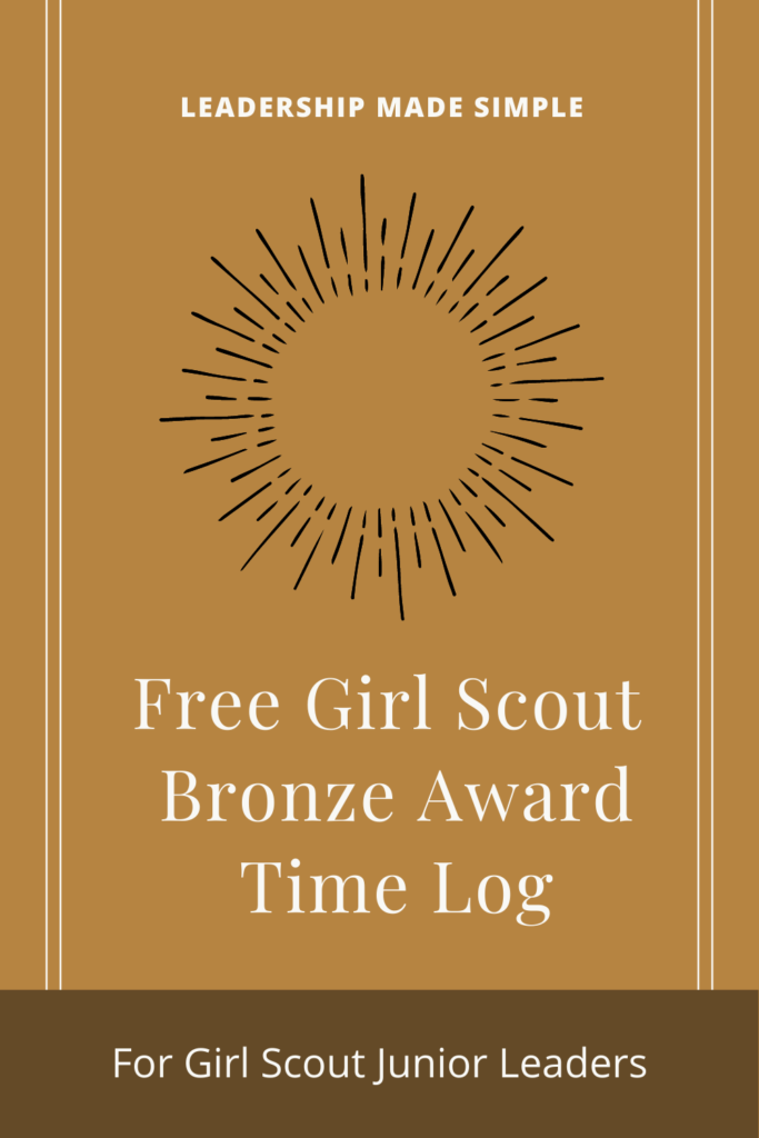Free Girl Scout Bronze Award Time Log