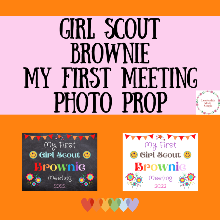 First Girl Scout Meeting 2022 Photo Prop – Troop Leader