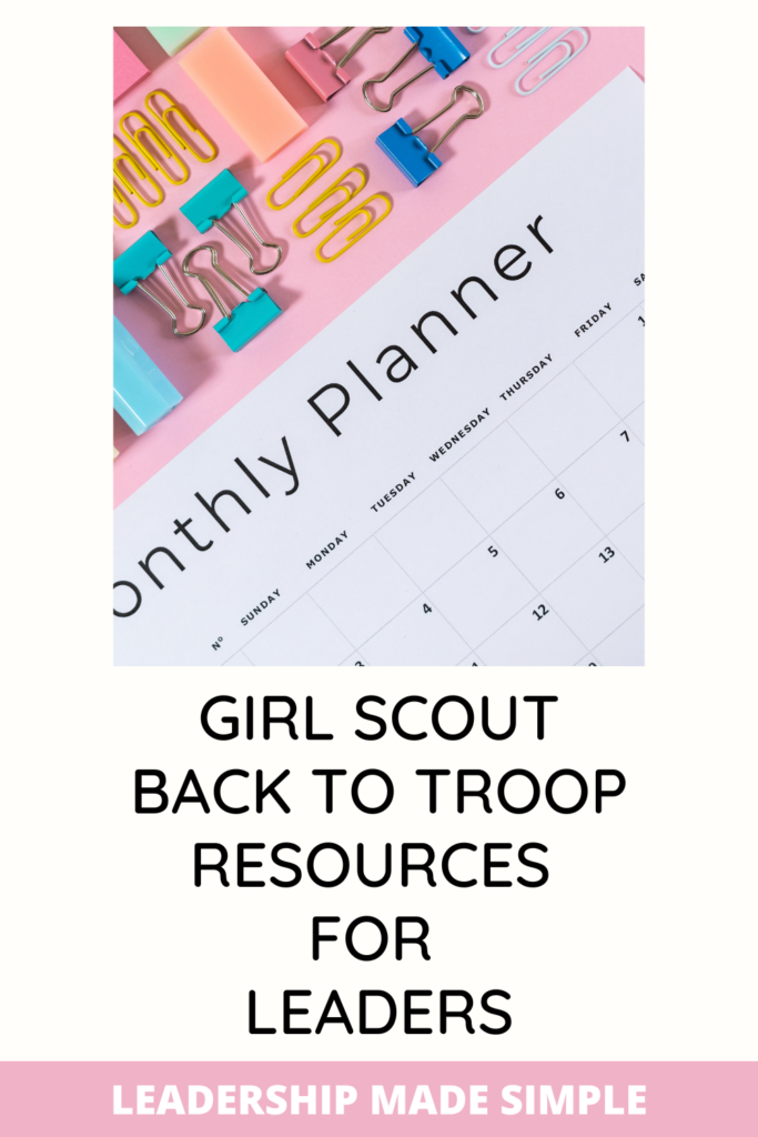 Girl Scout Back to Troop Resources for Leaders