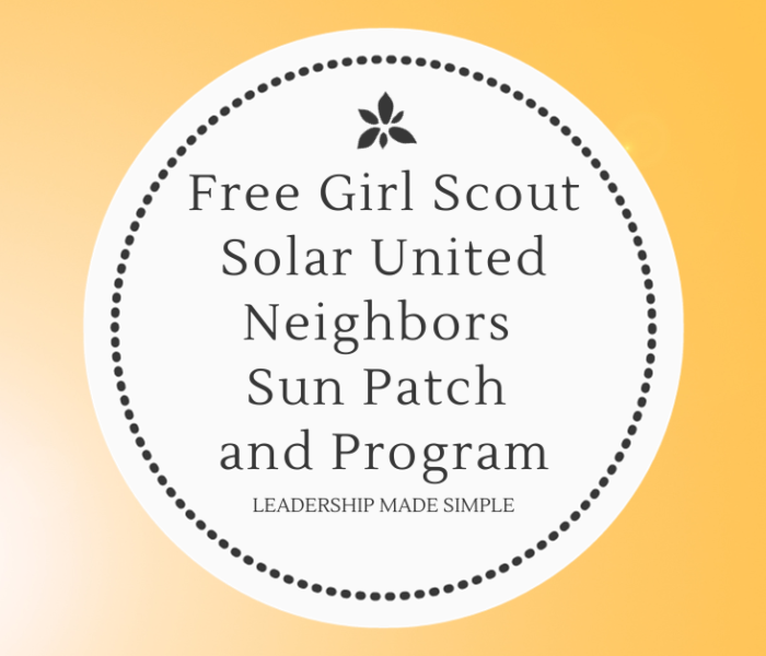 Free Girl Scout Solar United Neighbors Sun Patch and Program