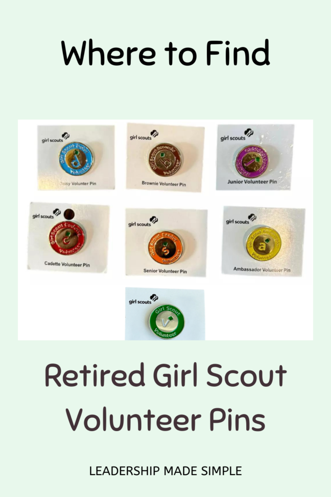 Retired Girl Scout Volunteer Pins