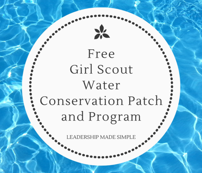 Free Girl Scout Water Conservation Patch and Program
