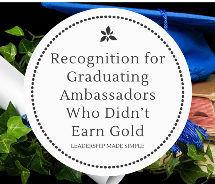 Recognition for Graduating Ambassadors Who Did Not Earn the Girl Scout Gold Award