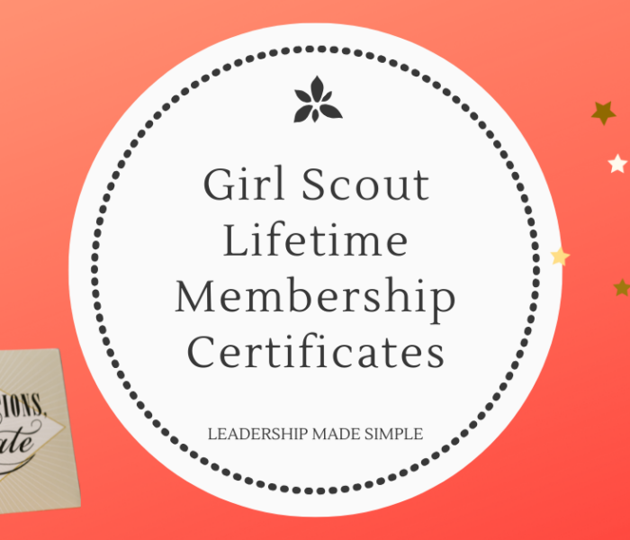 Girl Scout Lifetime Membership Certificates