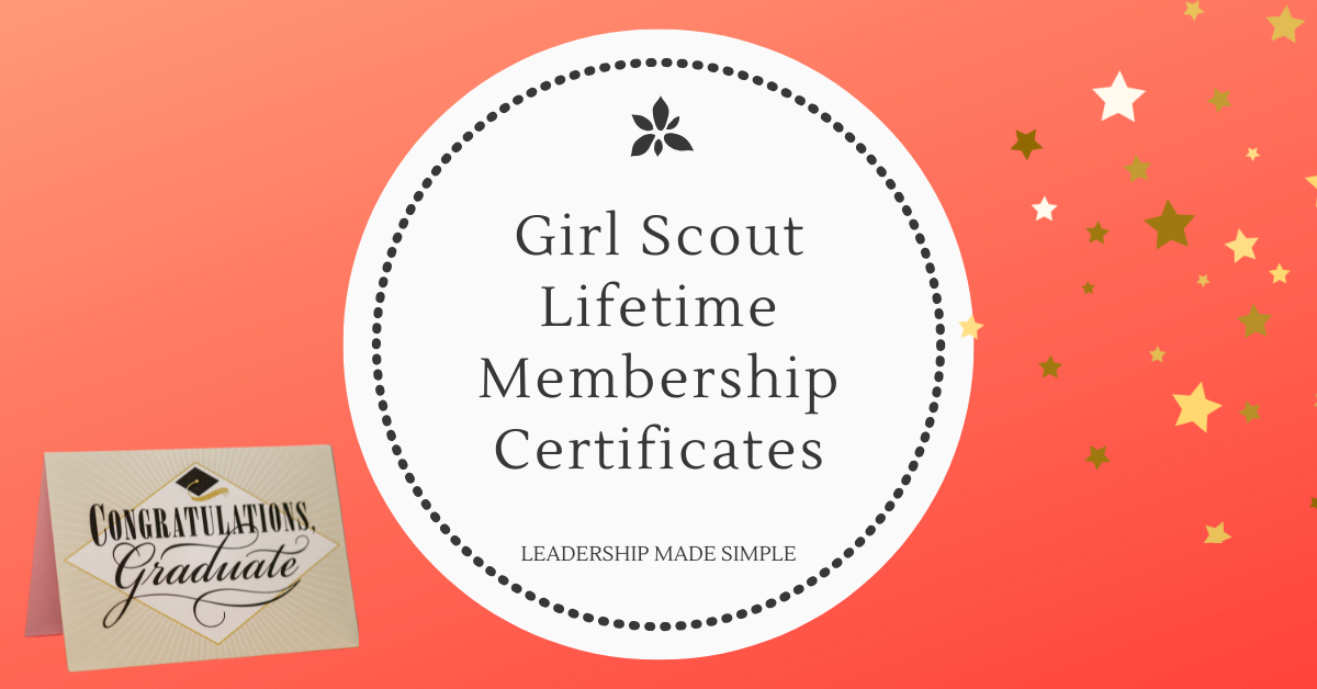 Girl Scout Lifetime Membership Certificates