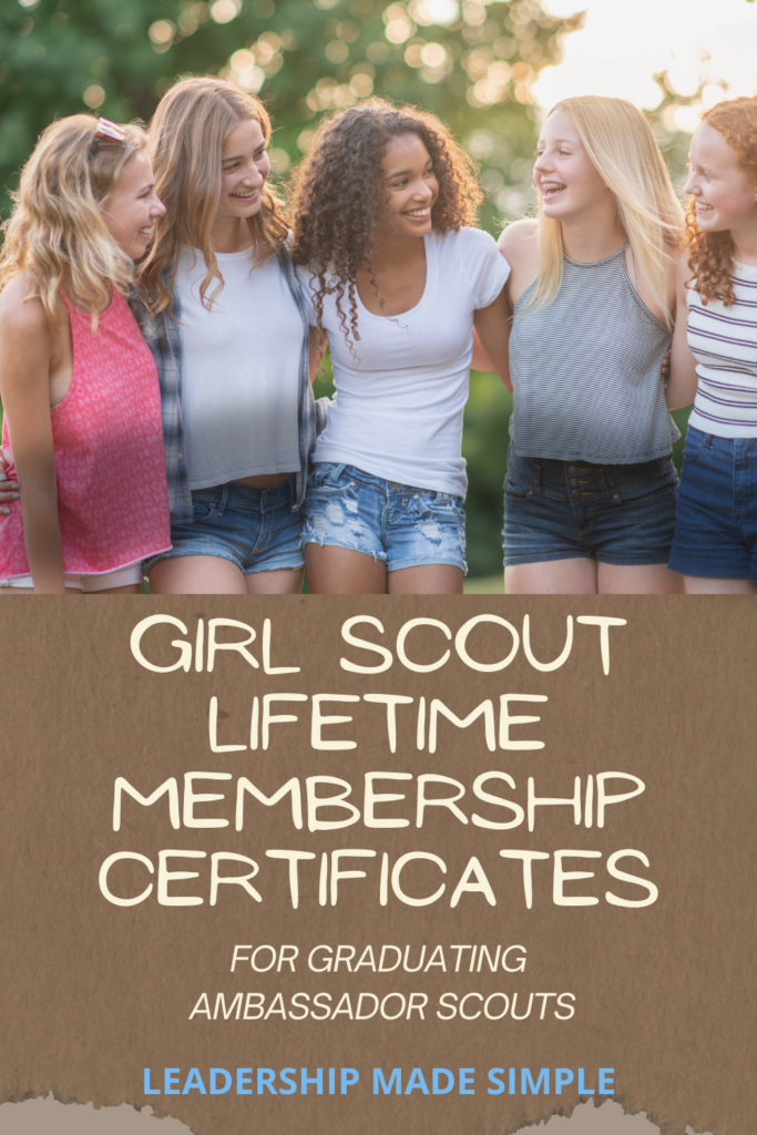 Girl Scout Lifetime Membership Certificates